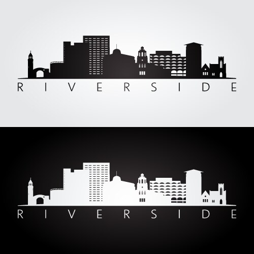 Riverside Skyline Silhouette Vector Image