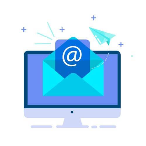 Email message on computer screen open vector image