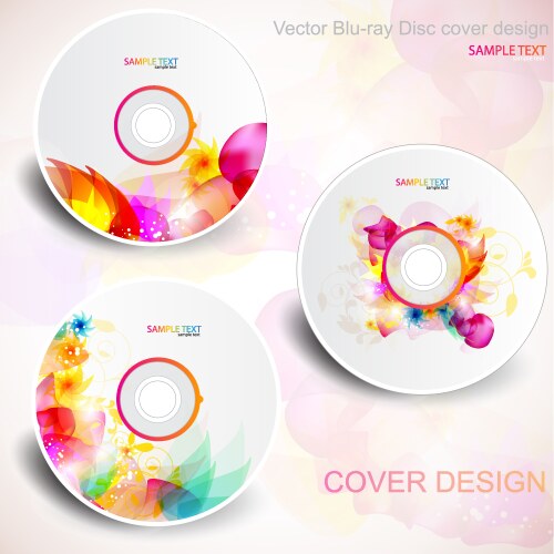 Floral Design Cd R Floral cd disc cover template Royalty Free Vector Image