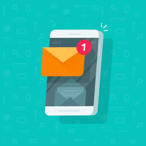 new email notification on mobile phone vector image