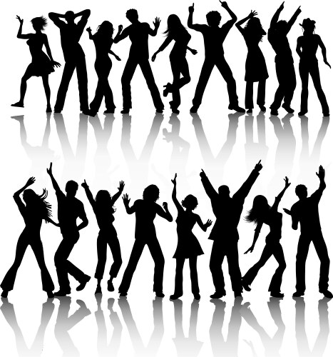 Dancing and singing people big set Royalty Free Vector Image