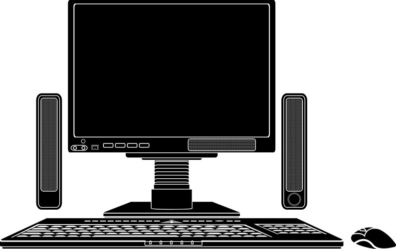 Stencil of computer Royalty Free Vector Image - VectorStock