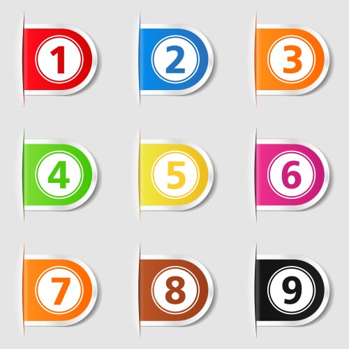 Ribbons with numbers Royalty Free Vector Image