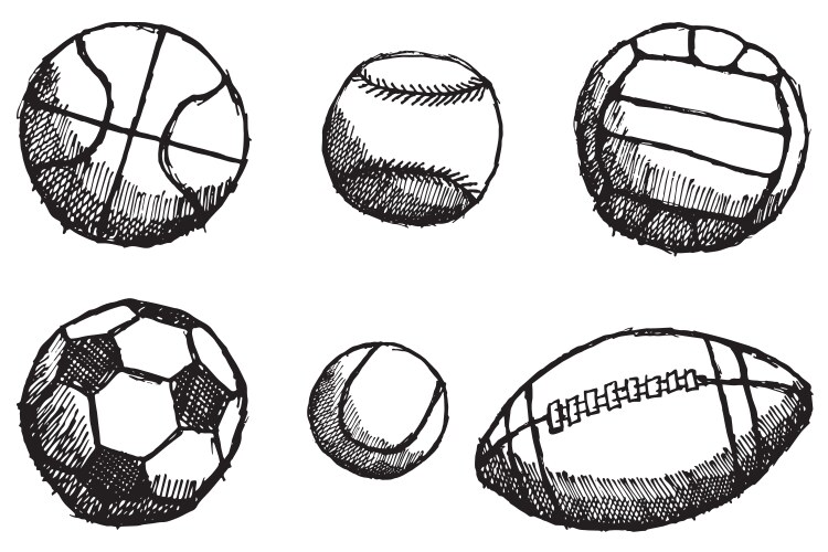 Ball Sketch Collection Vector Image