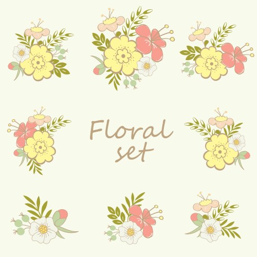 Floral graphic elements Royalty Free Vector Image