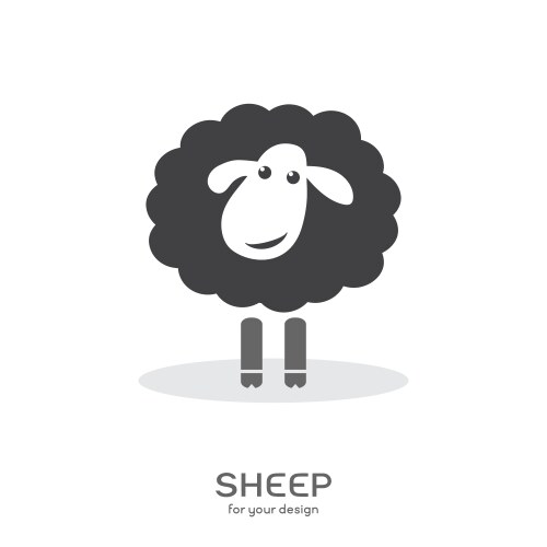 Cute black sheep Royalty Free Vector Image - VectorStock