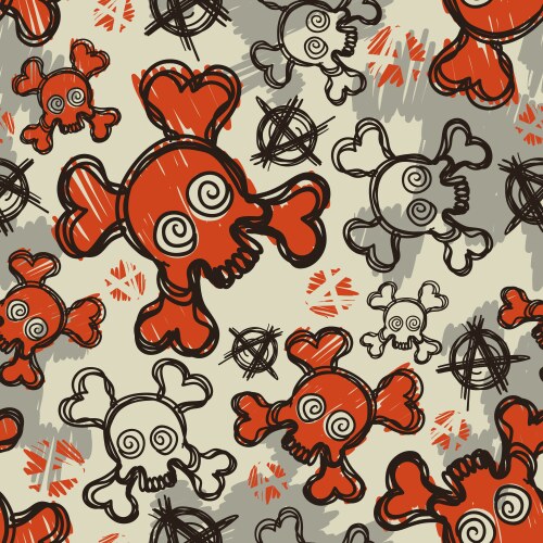 Skull Grunge Texture Vector Image