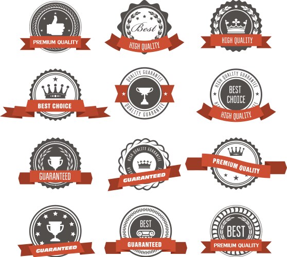 Awards & Seals - Ribbon Badges Vector Image