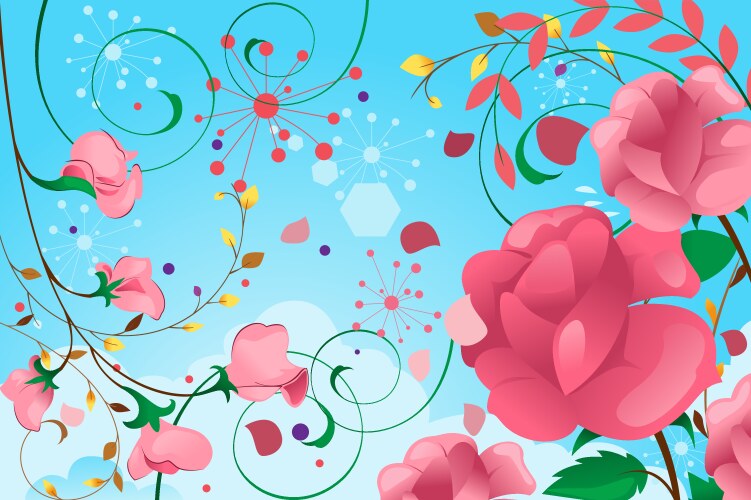 Pink flowers background Royalty Free Vector Image