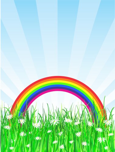 Rainbow landscape background Royalty Free Vector Image