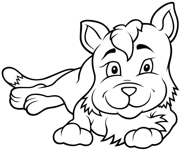 Kitten laying Vector Image