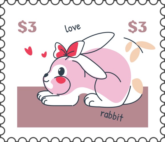 Rabbit with letter cute bunny holding message Vector Image