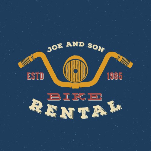 Retro Bike Rental Badge Vector Image