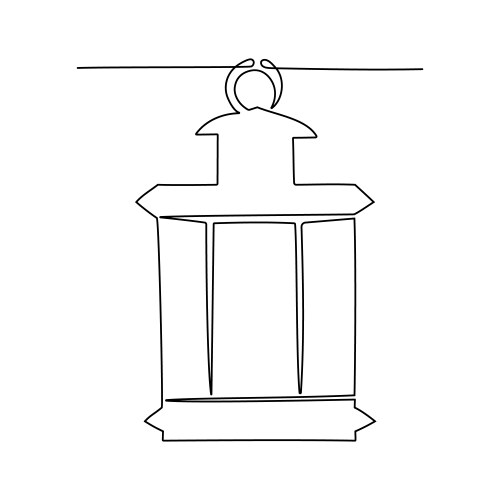 continuous line drawing of lantern for ramadan vector image