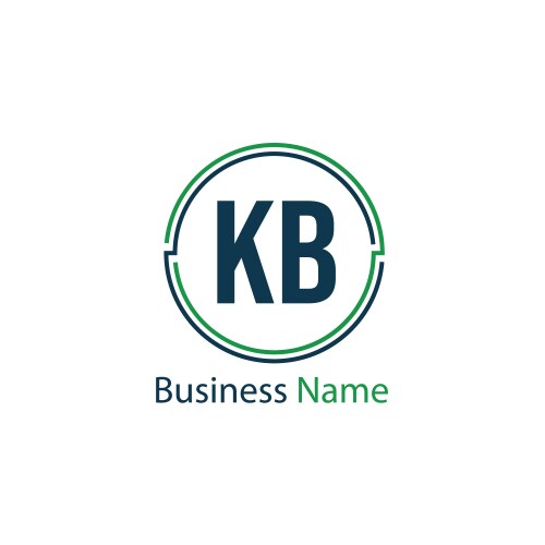 initial letter kb logo template design vector image