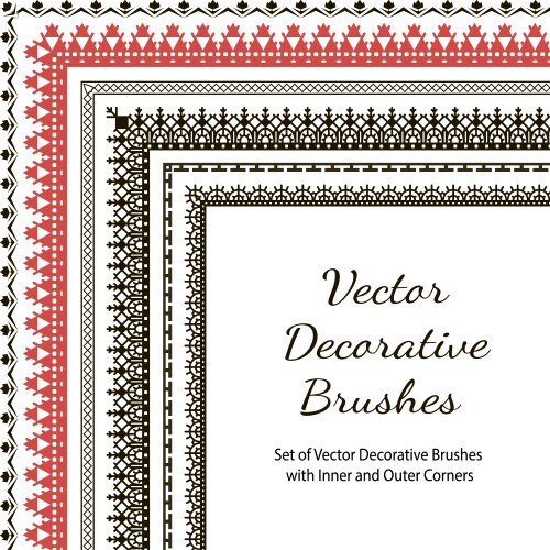 set of decorative brushes vector image