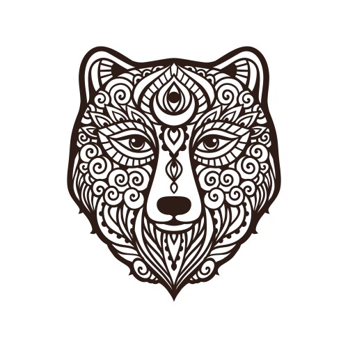 Bear Mandala Ornament Vector Image