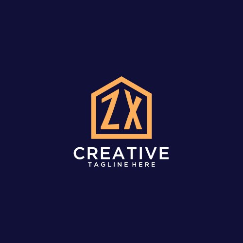 Initial zx logo clean and modern architectural – Royalty-Free