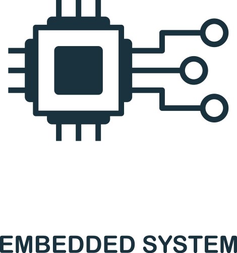 Embedded system icon monochrome style design from vector image