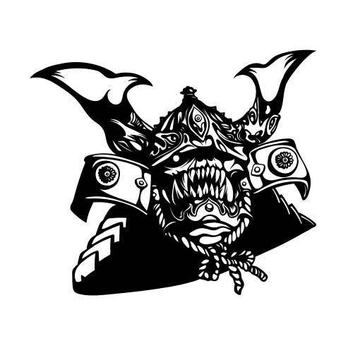 Japanese Oni Warrior Mask Vector Image