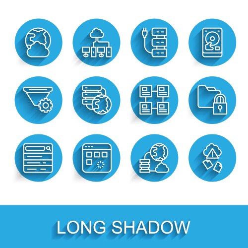 Set line search engine loading data window vector image