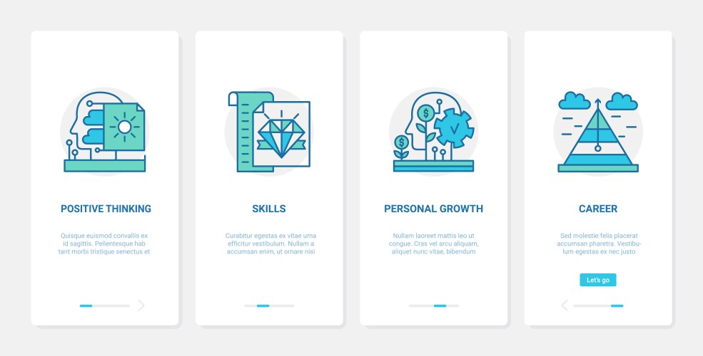 Positive thinking personal career growth ux ui vector image