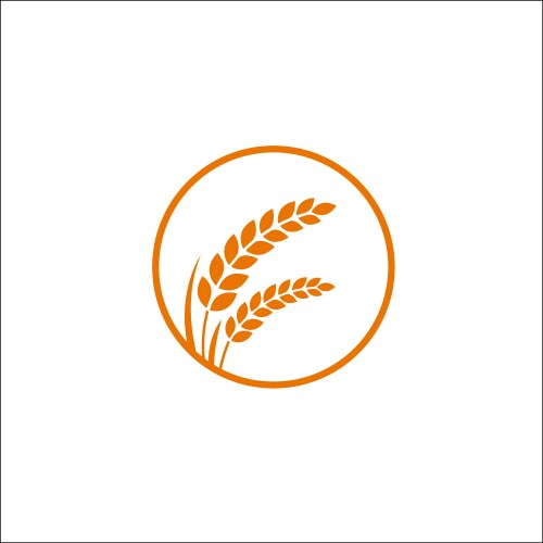 Simple rice on a bowl silhouette logo design Vector Image