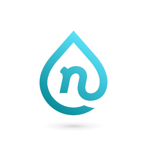 Letter n water drop logo icon design template vector image