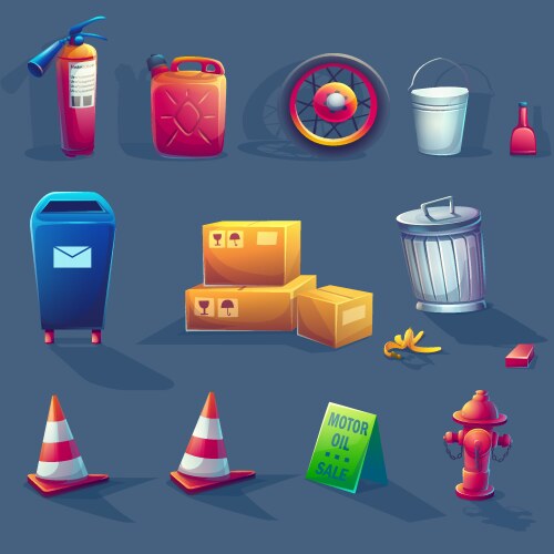 Pin-up the some item set vector image