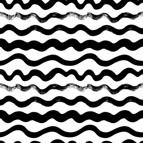 wavy hand drawn seamless pattern vector image