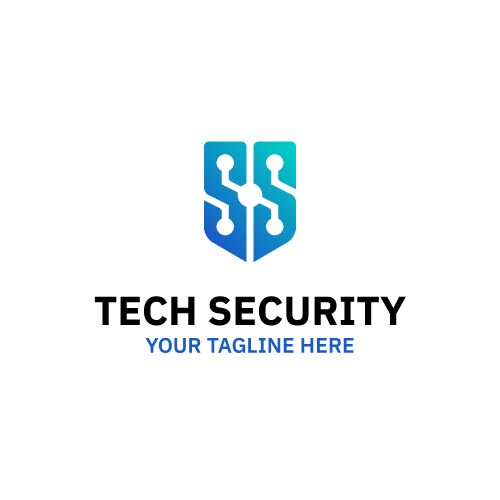 Cyber security shield logo vector image