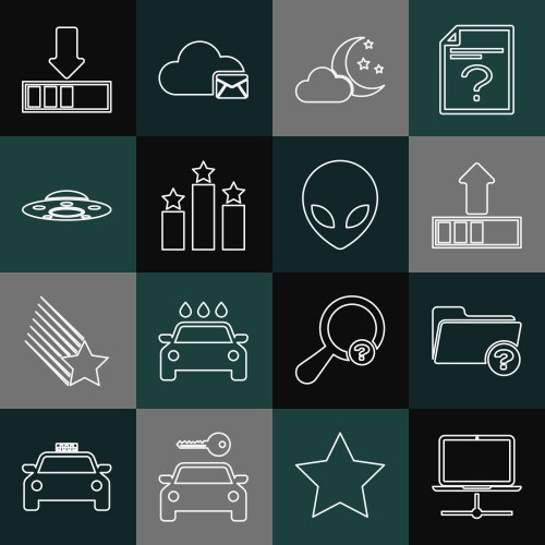 Set line computer network unknown directory vector image