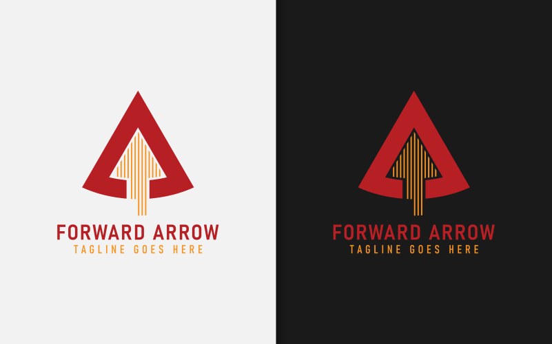 Abstract triangle combined with forward arrow vector image