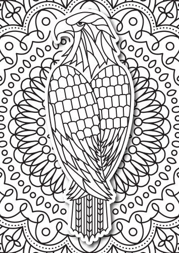 Ethnic Eagle Coloring Page Vector Image