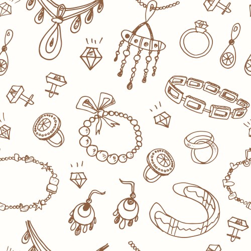 Seamless pattern with accessories sketch icon set Vector Image