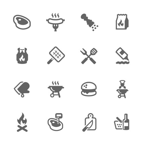 simple barbecue icons vector image