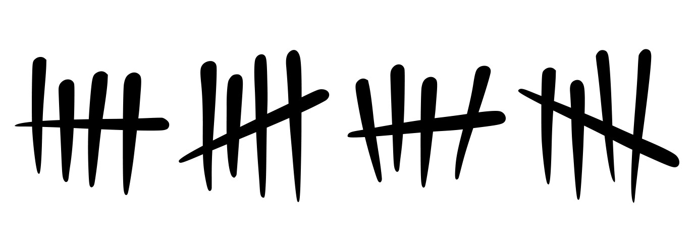 Tally marks to count days in prison vector image