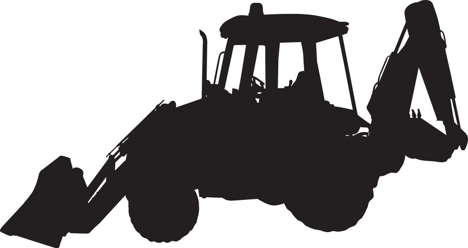 Earthmover digger silhouette simplified Royalty Free Vector