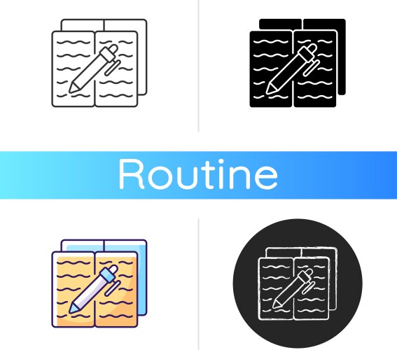 School Homework Chalk Icon Royalty Free Vector Image