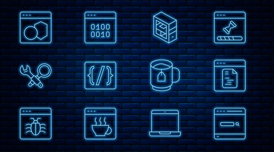 Set line search engine software computer vector image