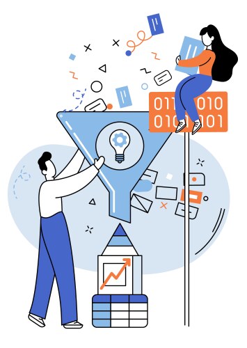 Business intelligence data analysis obtaining Vector Image