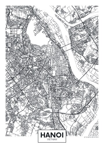 Hanoi City Map - Urban Planning Vector Image
