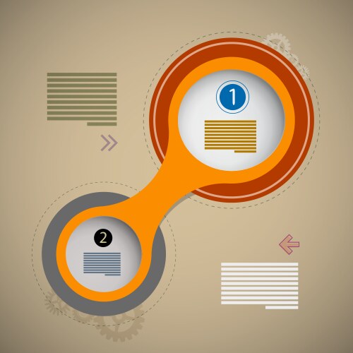 Progress steps for tutorial retro paper circle vector image