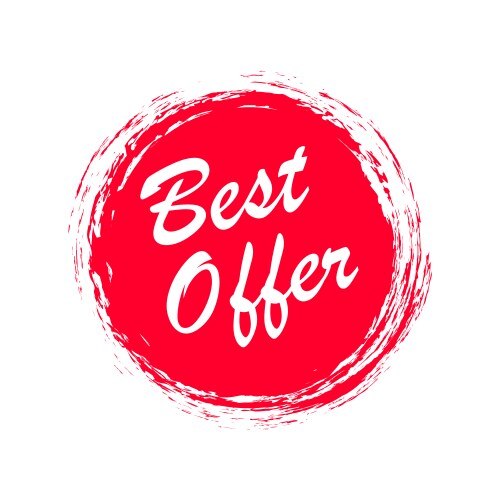 Best offer red label circle tag big special vector image