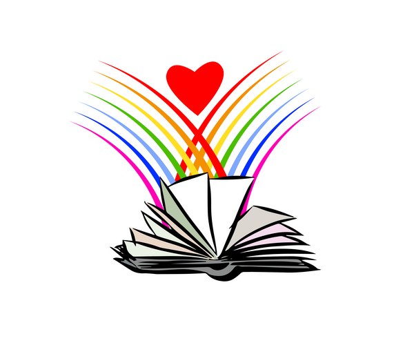 Logo book and rainbow back to school the joy Vector Image