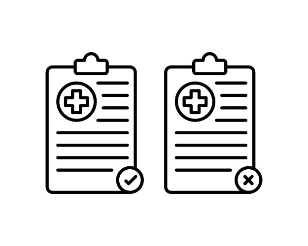 Medical report line flat icon for mobile vector image