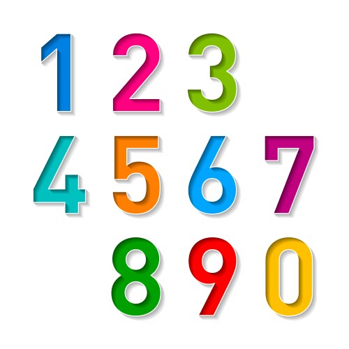 Set Of Color Numbers Royalty Free Vector Image Set Of Color Numbers Royalty Free Vector Image