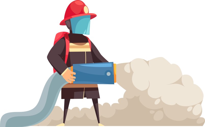 Firefighter with a hose sign Royalty Free Vector Image