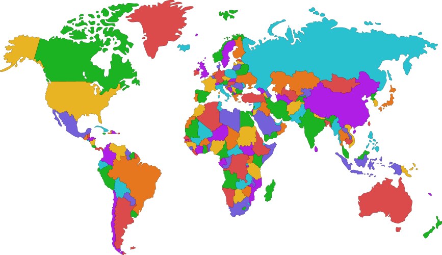 colorful world map vector