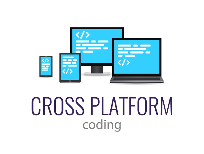 Flat concept coding website bright vektorbild